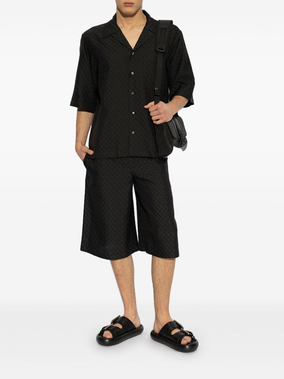 Alexander McQueen Short Sleeved Shirt In Black