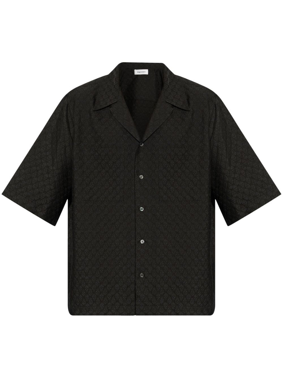 Alexander McQueen Short Sleeved Shirt In Black