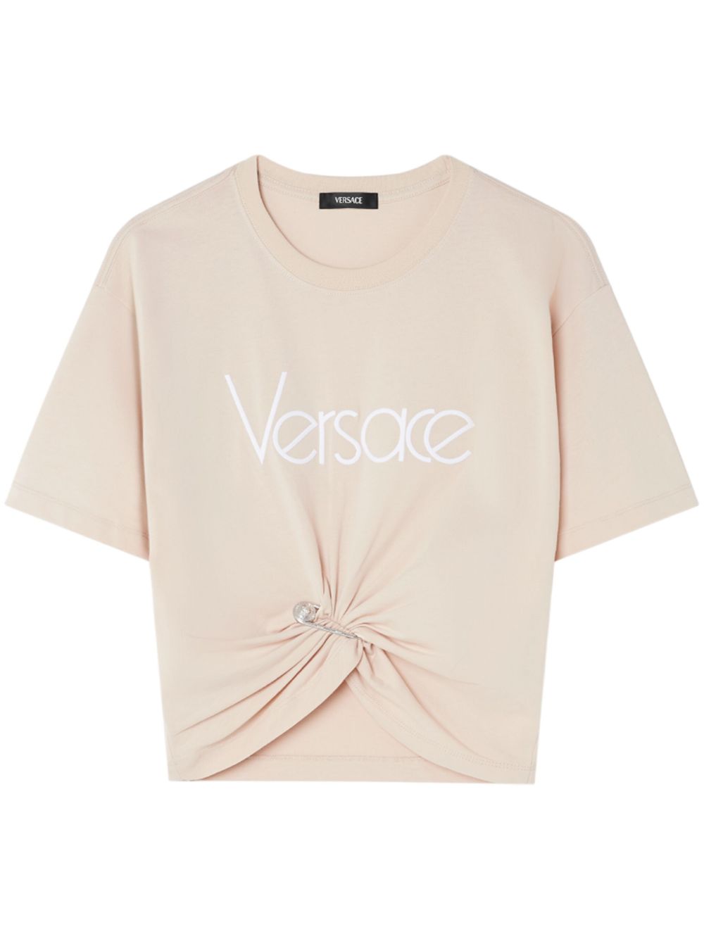 Versace Logo Print T-shirt With Twist Detail