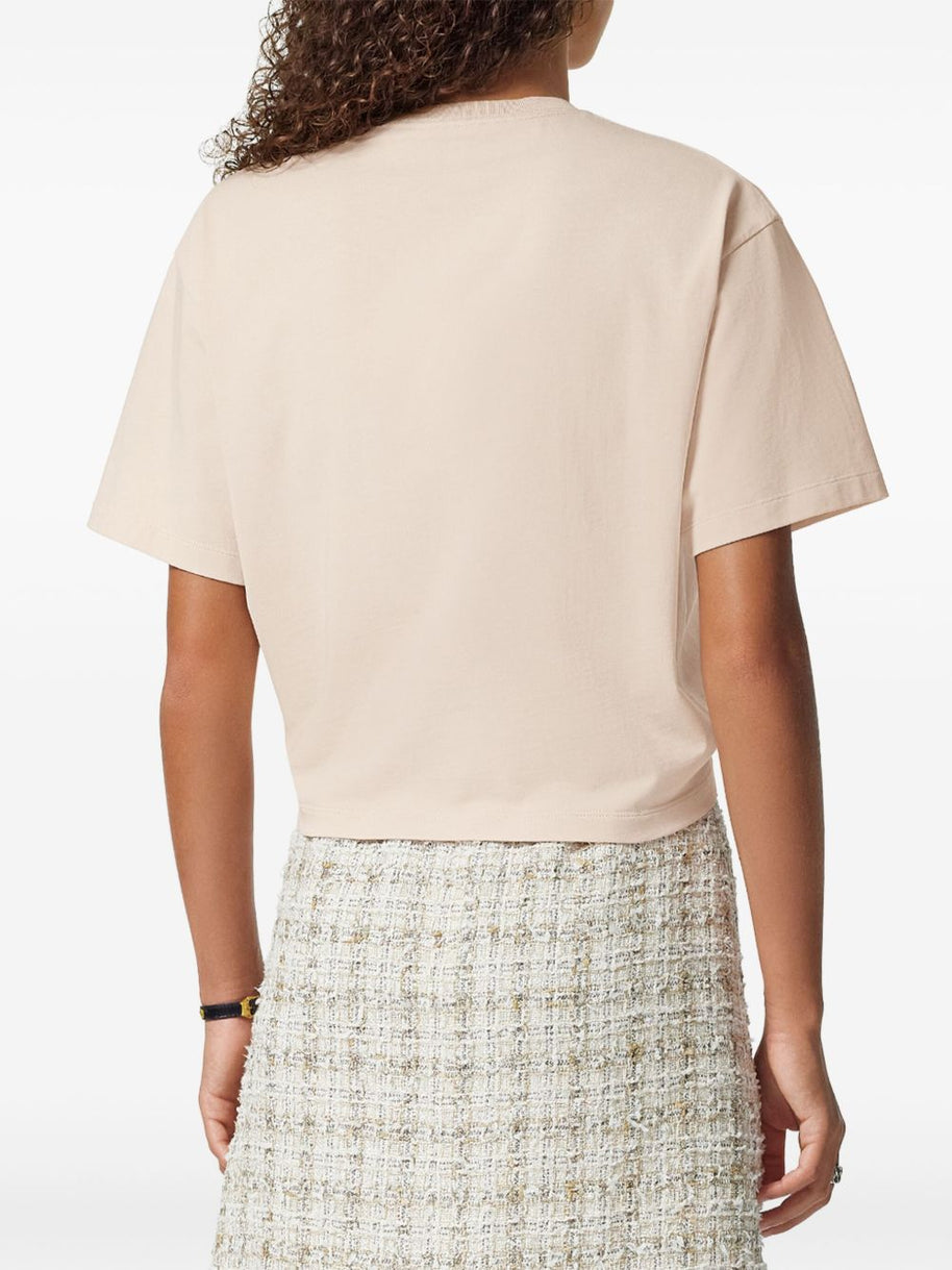 Versace Logo Print T-shirt With Twist Detail