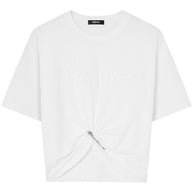 Versace Logo-embroidered T-shirt In White