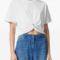 Versace Logo-embroidered T-shirt In White
