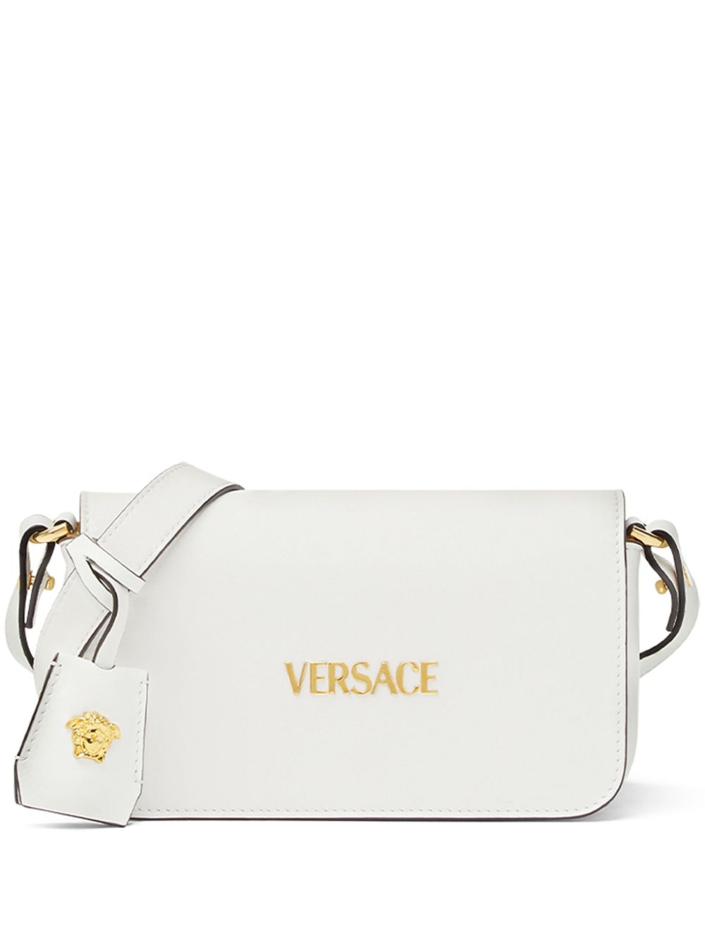 Versace Tag Shoulder Bag In White