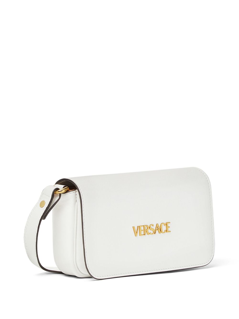 Versace Tag Shoulder Bag In White