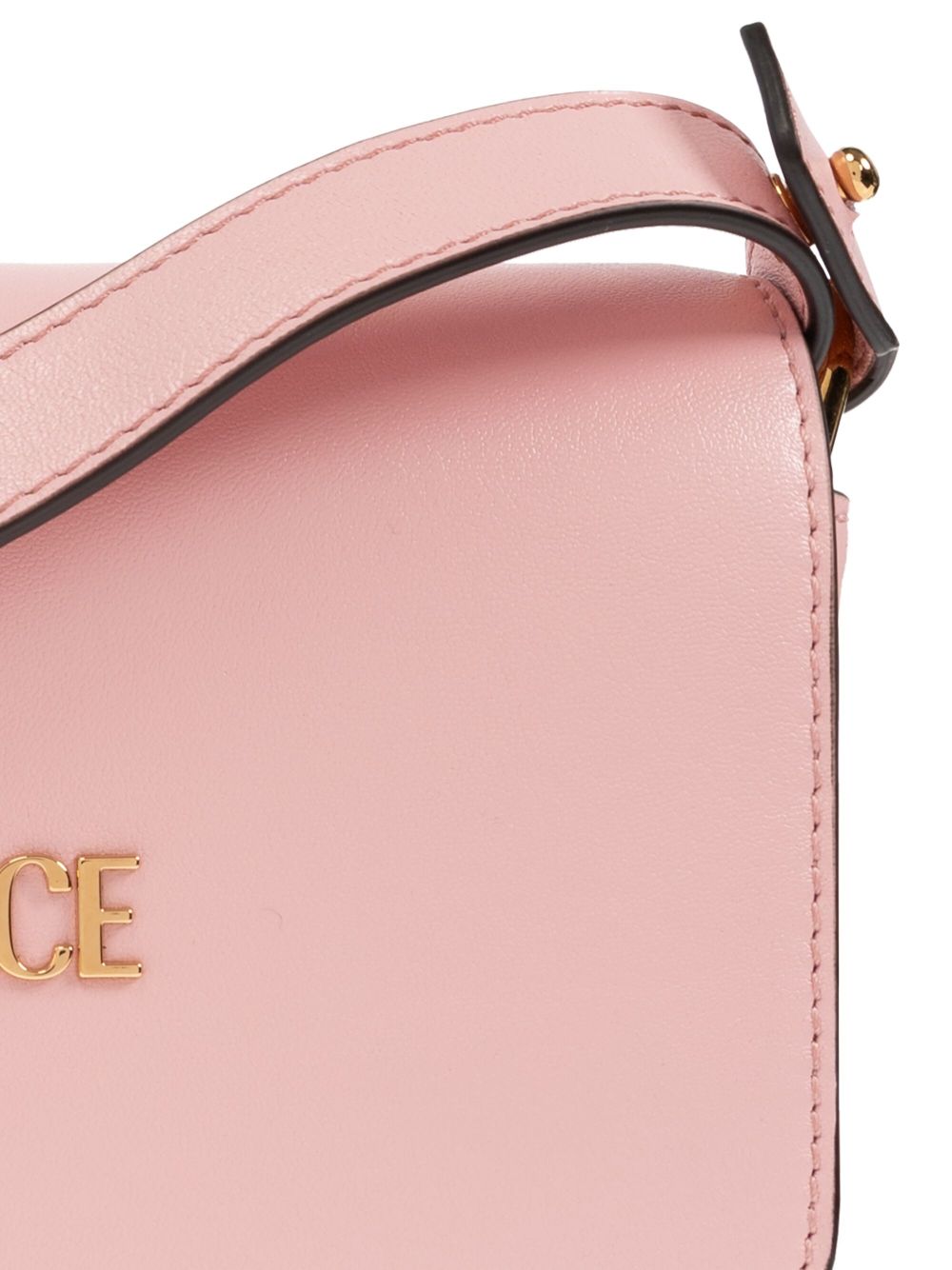 Versace Tag Shoulder Bag In Pink