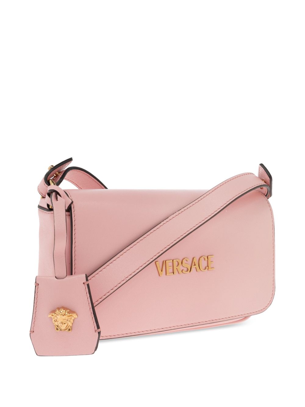 Versace Tag Shoulder Bag In Pink