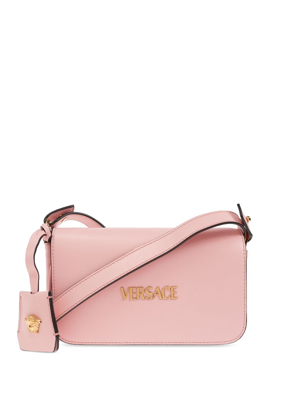 Versace Tag Shoulder Bag In Pink