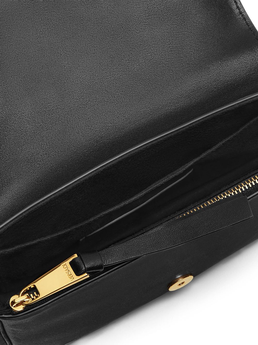 Versace Tag Shoulder Bag In Black