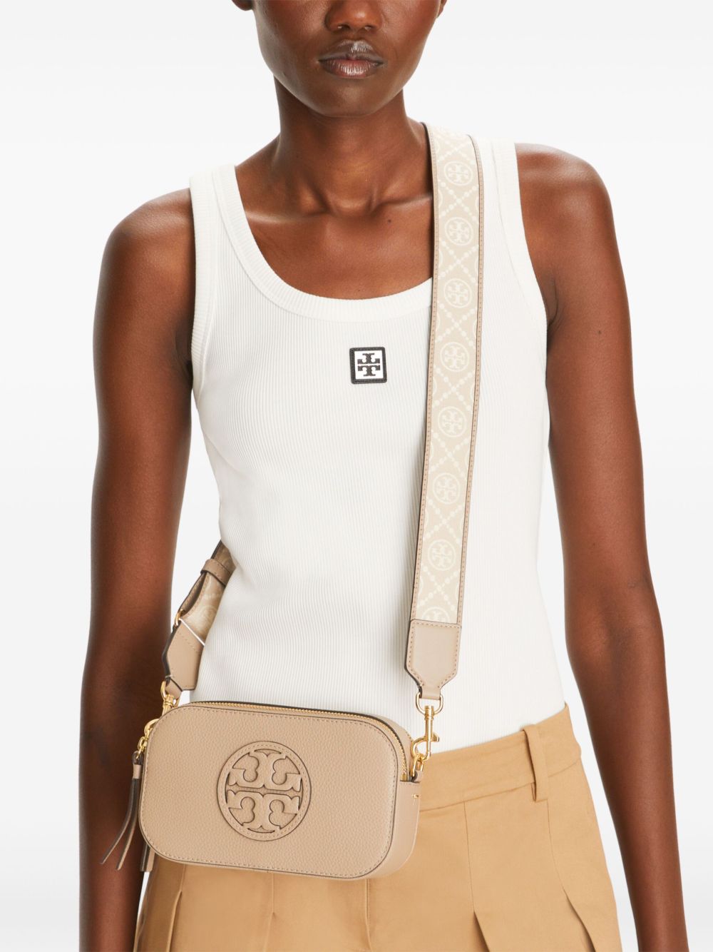 Tory Burch Mini Miller Crossbody Bag In Powder