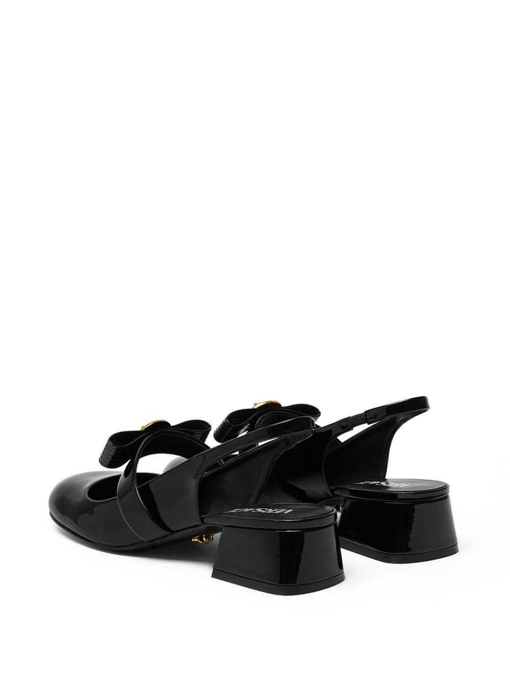 Versace Gianni Ribbon Slingback In Black