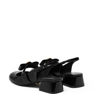 Versace Gianni Ribbon Slingback In Black