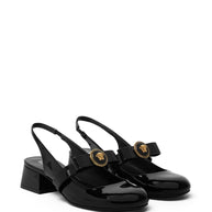Versace Gianni Ribbon Slingback In Black