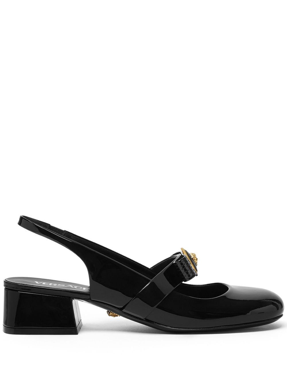 Versace Gianni Ribbon Slingback In Black