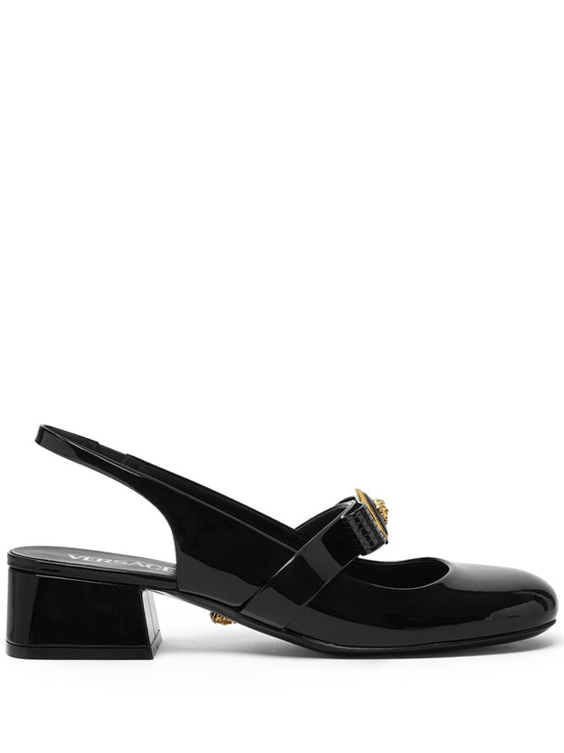 Versace Gianni Ribbon Patent Slingback Pumps 35 Mm
