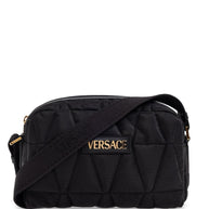 Versace Nylon Quilted Shoulder Bag in Black