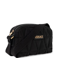 Versace Nylon Quilted Shoulder Bag in Black