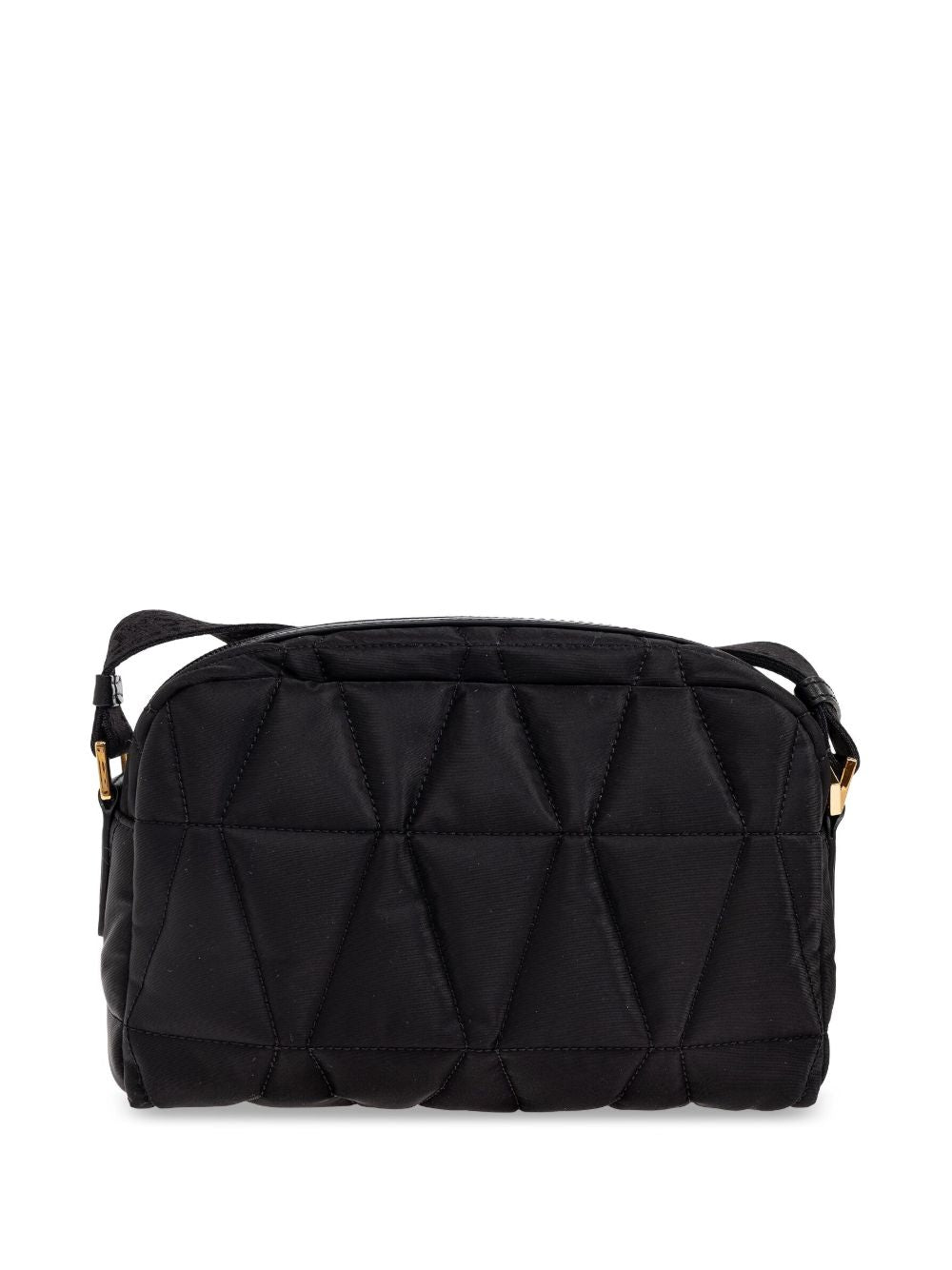 Versace Nylon Quilted Shoulder Bag in Black