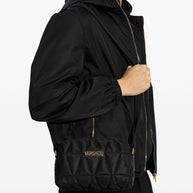 Versace Nylon Quilted Shoulder Bag in Black