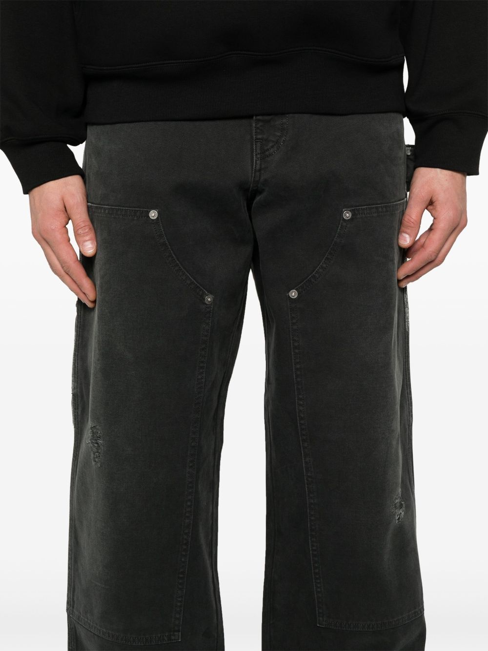 Golden Goose Black Distressed Black Cotton Jeans