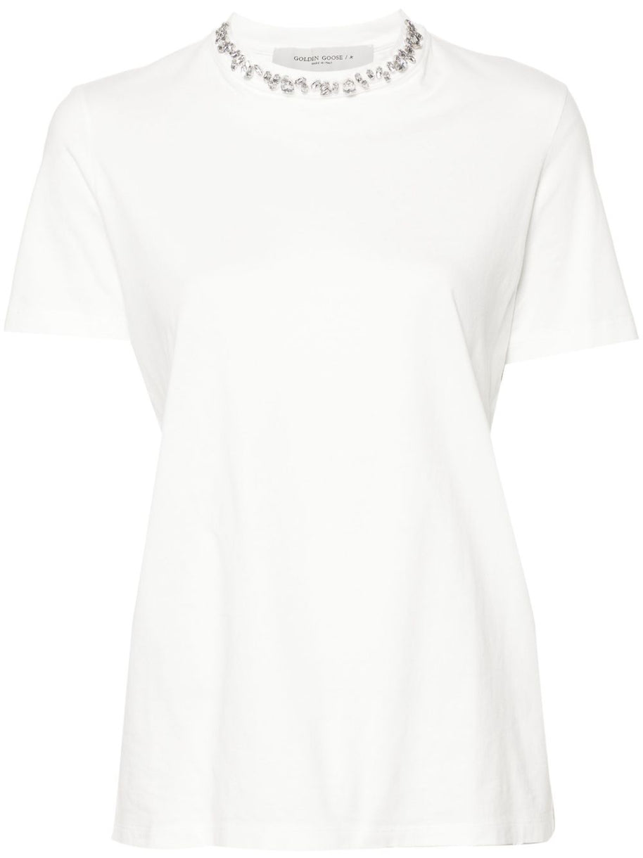 Golden Goose Embellished T-shirt In White