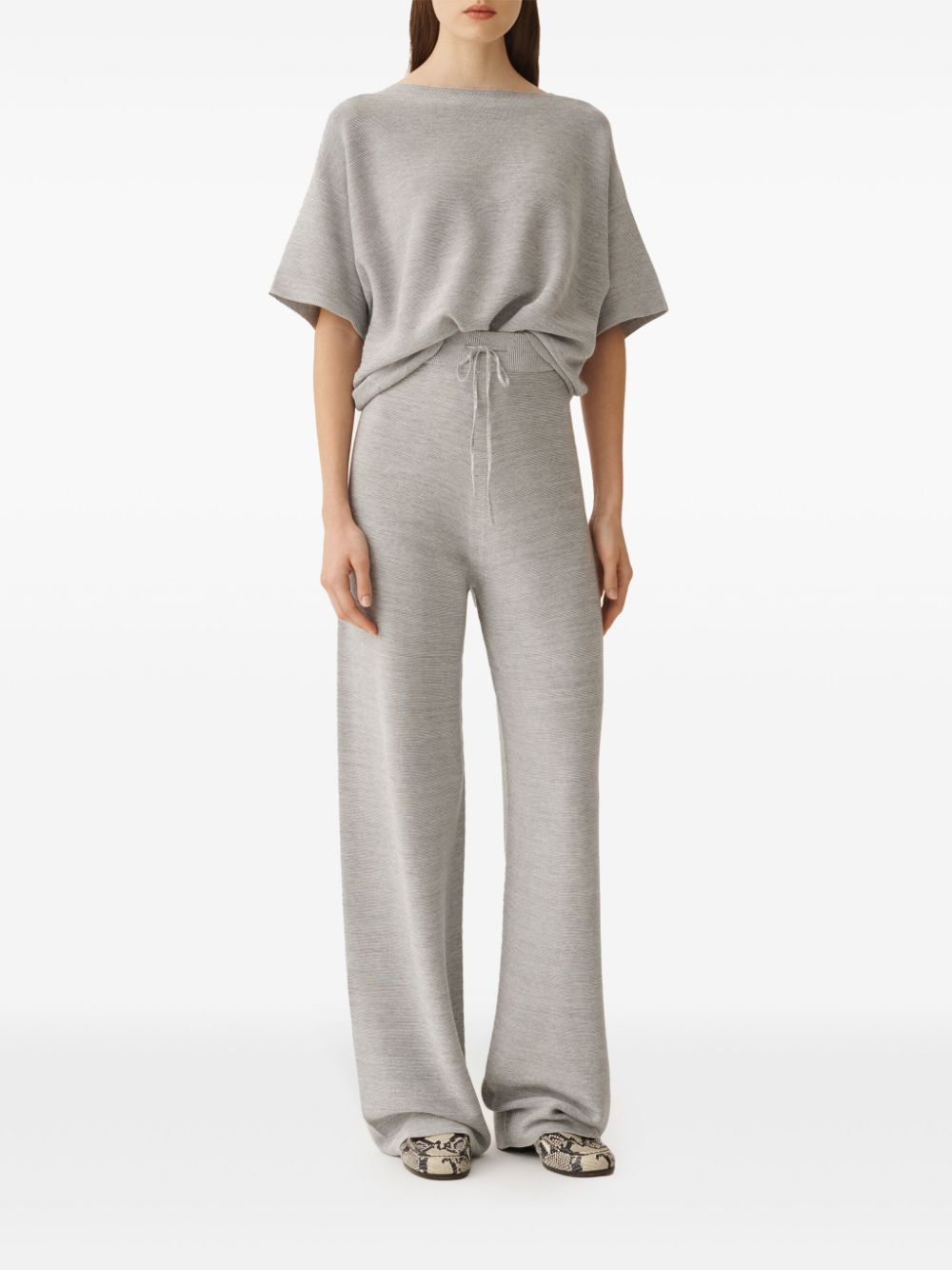 Fabiana Filippi Brilliant Lamé Cotton Blend Trousers Grey