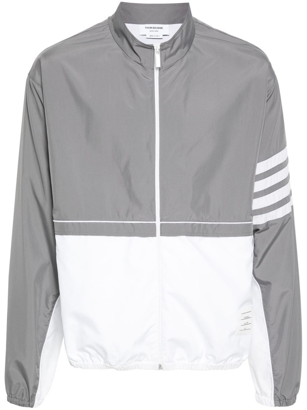 Thom Browne Ripstop 4-Bar Hooded Jacket Grey