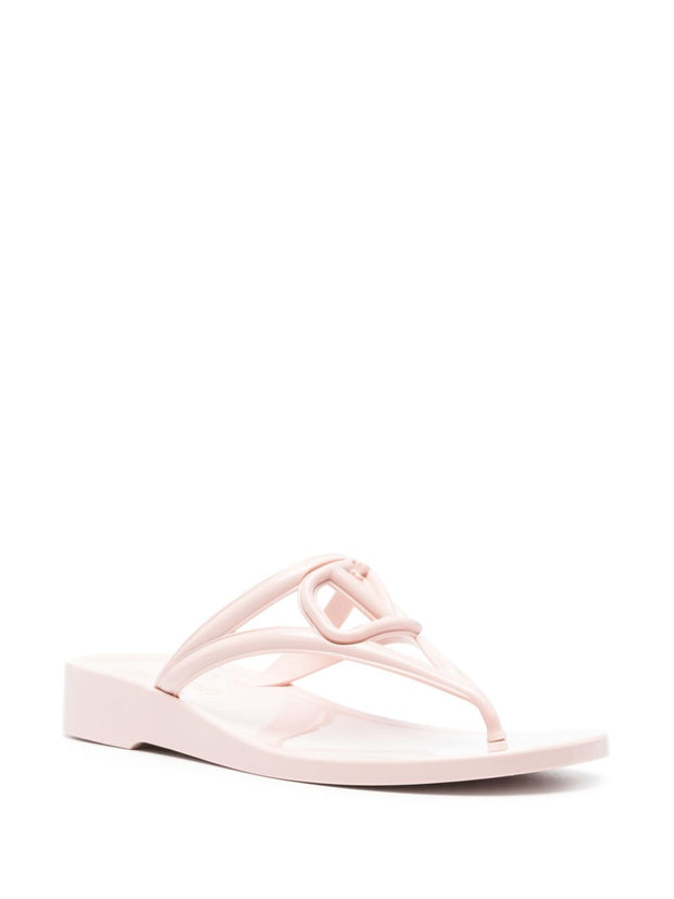 Valentino Garavani Summer VLogo Signature Thong Sandals - Pink