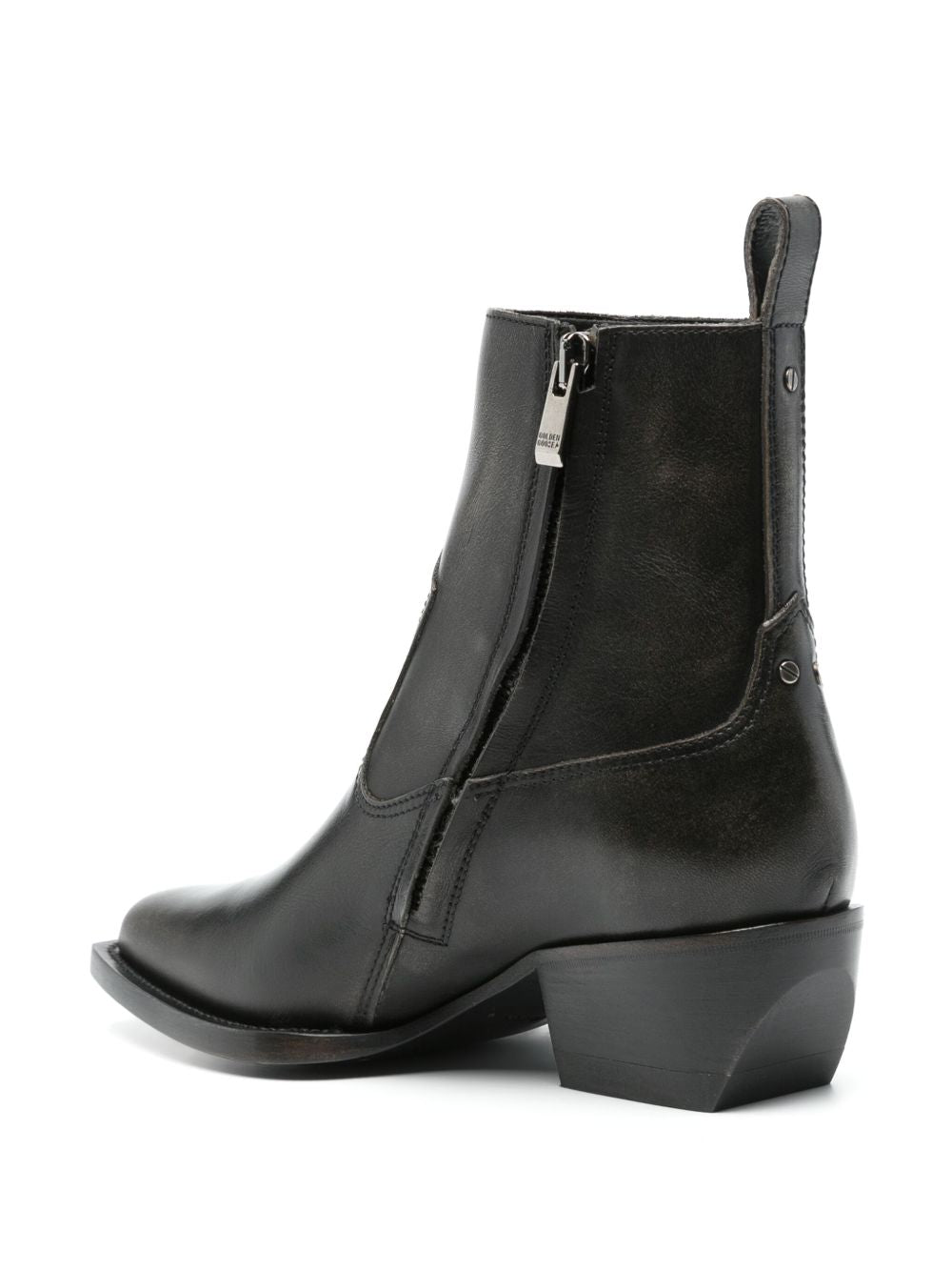 Golden Goose Leather Ankle Boots Black