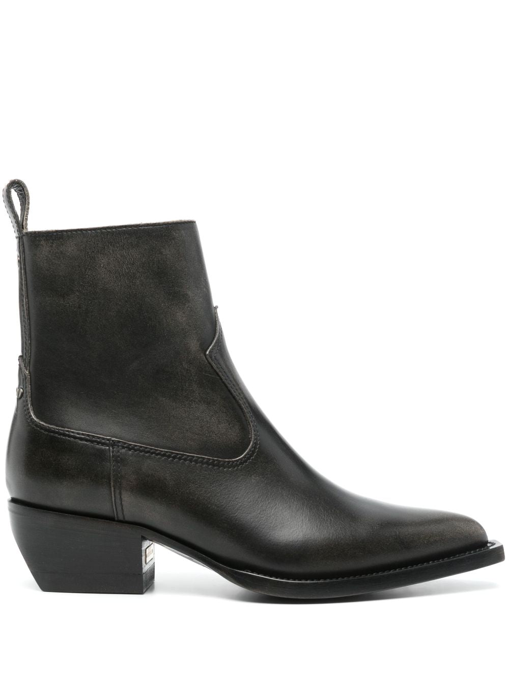 Golden Goose Leather Ankle Boots Black