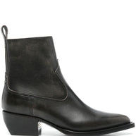 Golden Goose Leather Ankle Boots Black