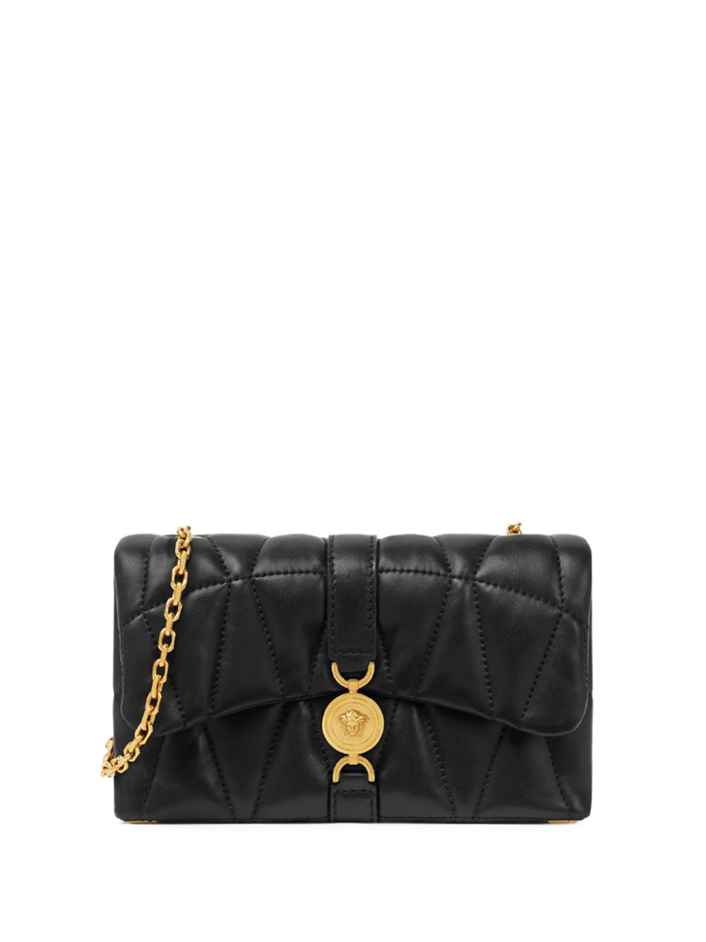 Versace Kleio Quilted Shoulder Bag In Black