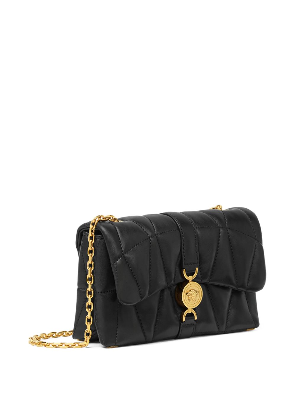 Versace Kleio Quilted Shoulder Bag In Black