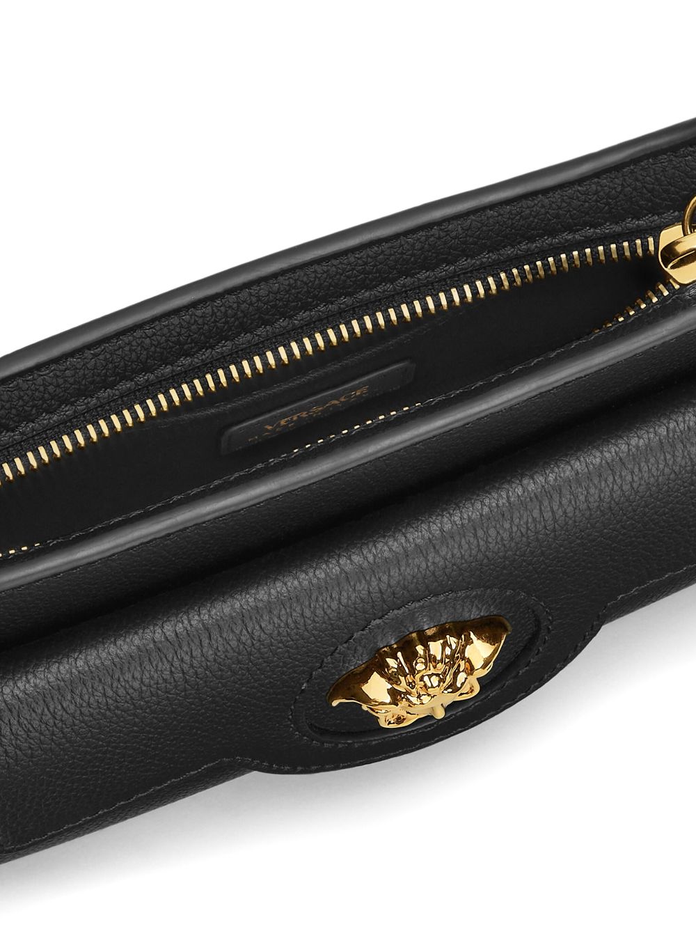 Versace La Medusa Mini Shoulder Bag In Black