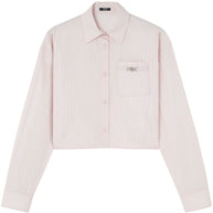 Versace Pinstripe Chain Boxy Short Shirt