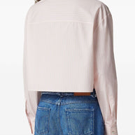 Versace Pinstripe Chain Boxy Short Shirt
