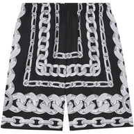 Versace Chain-link Print Shorts In Black
