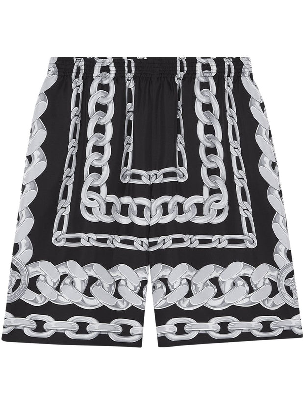 Versace Medusa Chains Silk Shorts
