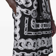 Versace Chain-link Print Shorts In Black