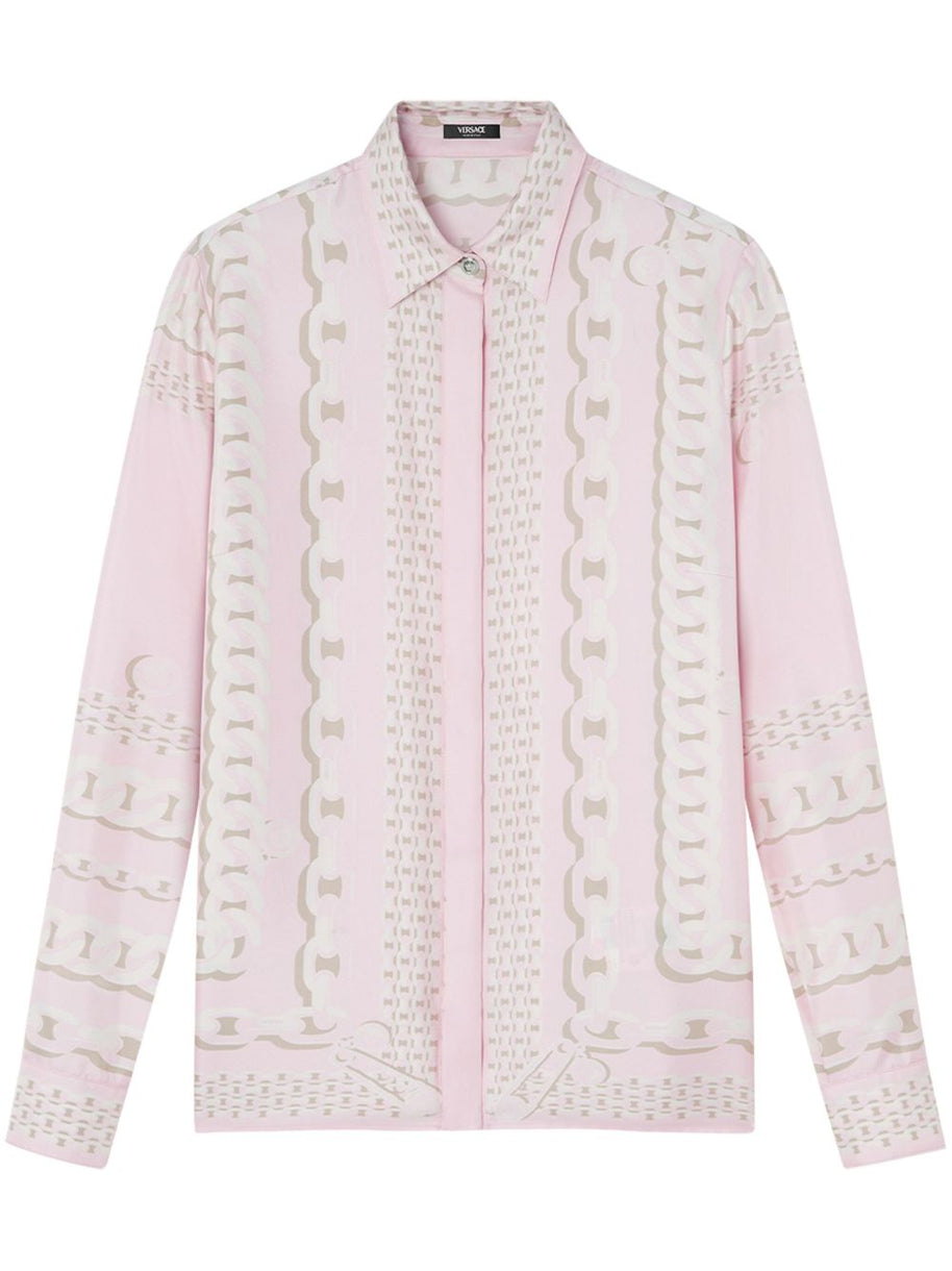 Versace Silk Shirt In Pink