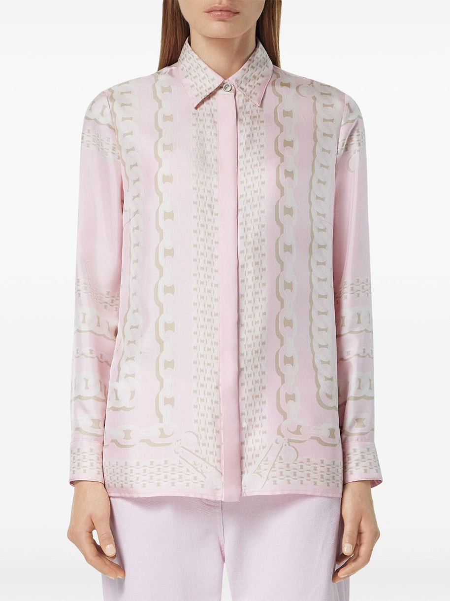 Versace Silk Shirt In Pink