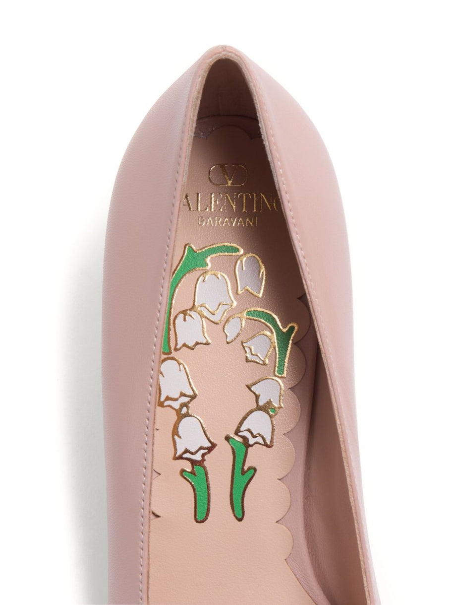 Valentino Garavani Bowow Leather Pumps - Powder