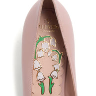 Valentino Garavani Bowow Leather Pumps - Powder