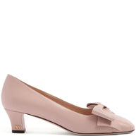 Valentino Garavani Bowow Leather Pumps - Powder