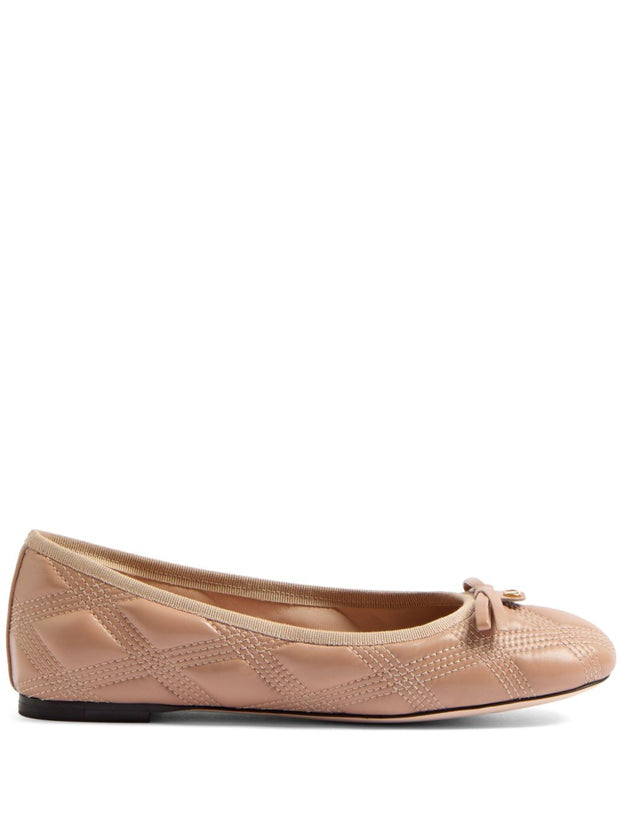 Valentino Garavani Quiltie 67 Leather Ballet Flats - Pink