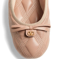 Valentino Garavani Quiltie 67 Leather Ballet Flats - Pink