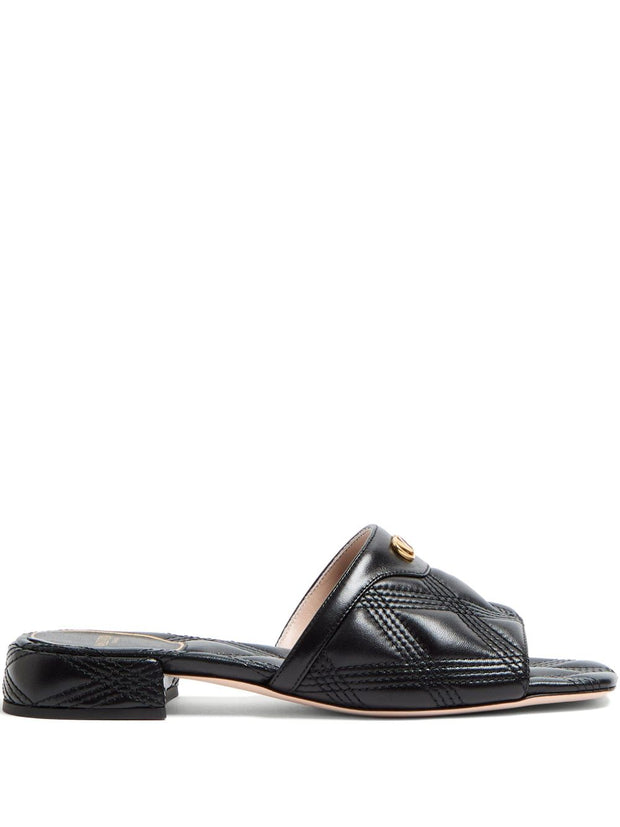Valentino Garavani Quiltie 67 Leather Sandals - Black