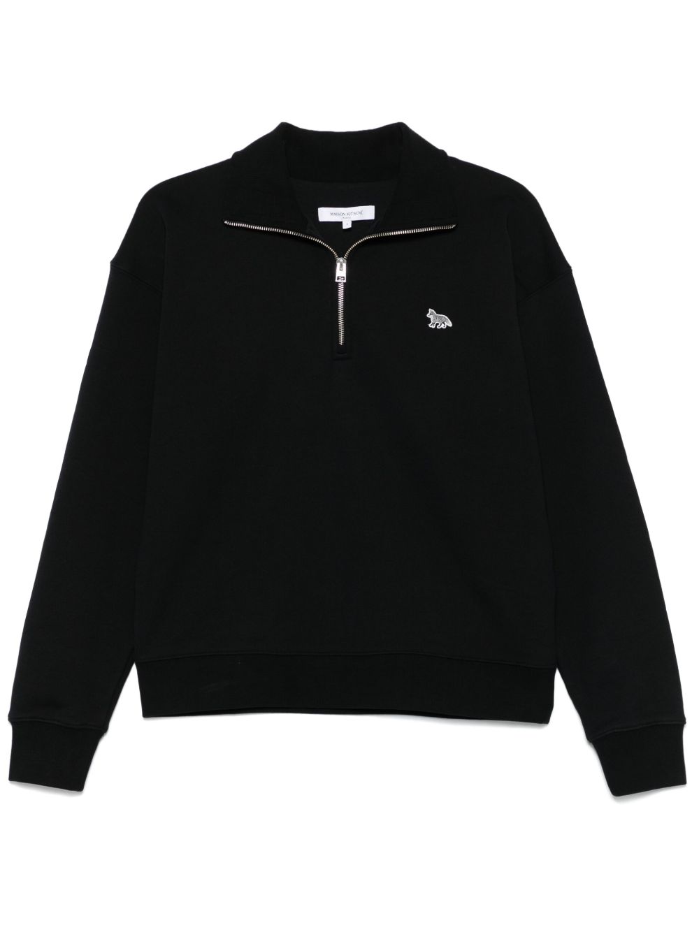 MAISON KITSUNE' Baby Fox Half Zip Sweatshirt Black