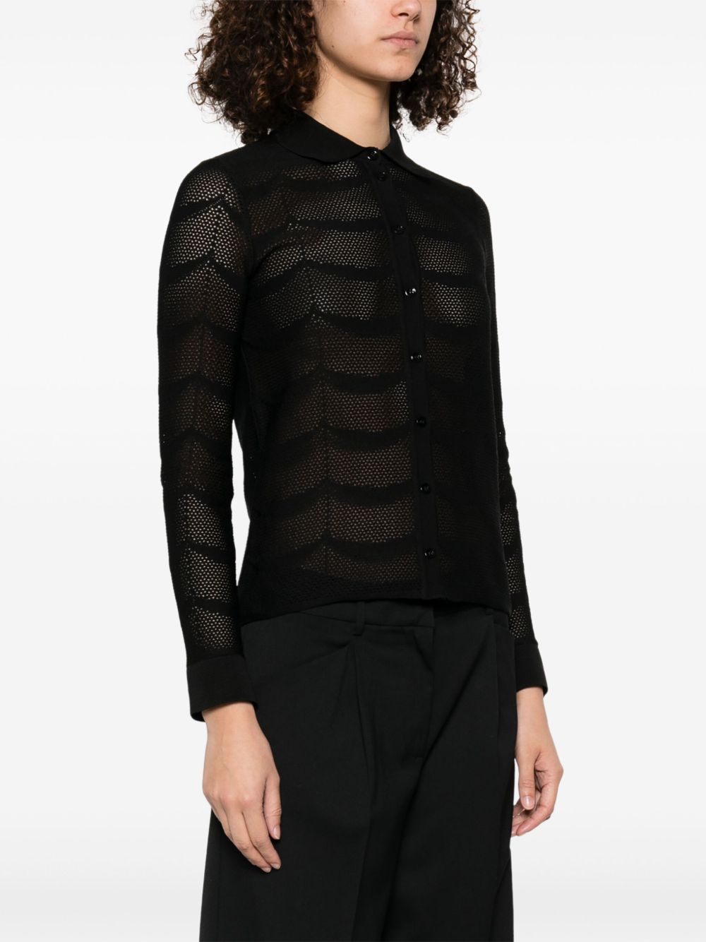 Tom Ford Cotton Silk Semi Sheer Shirt Black