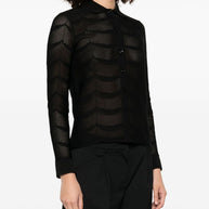 Tom Ford Cotton Silk Semi Sheer Shirt In Black