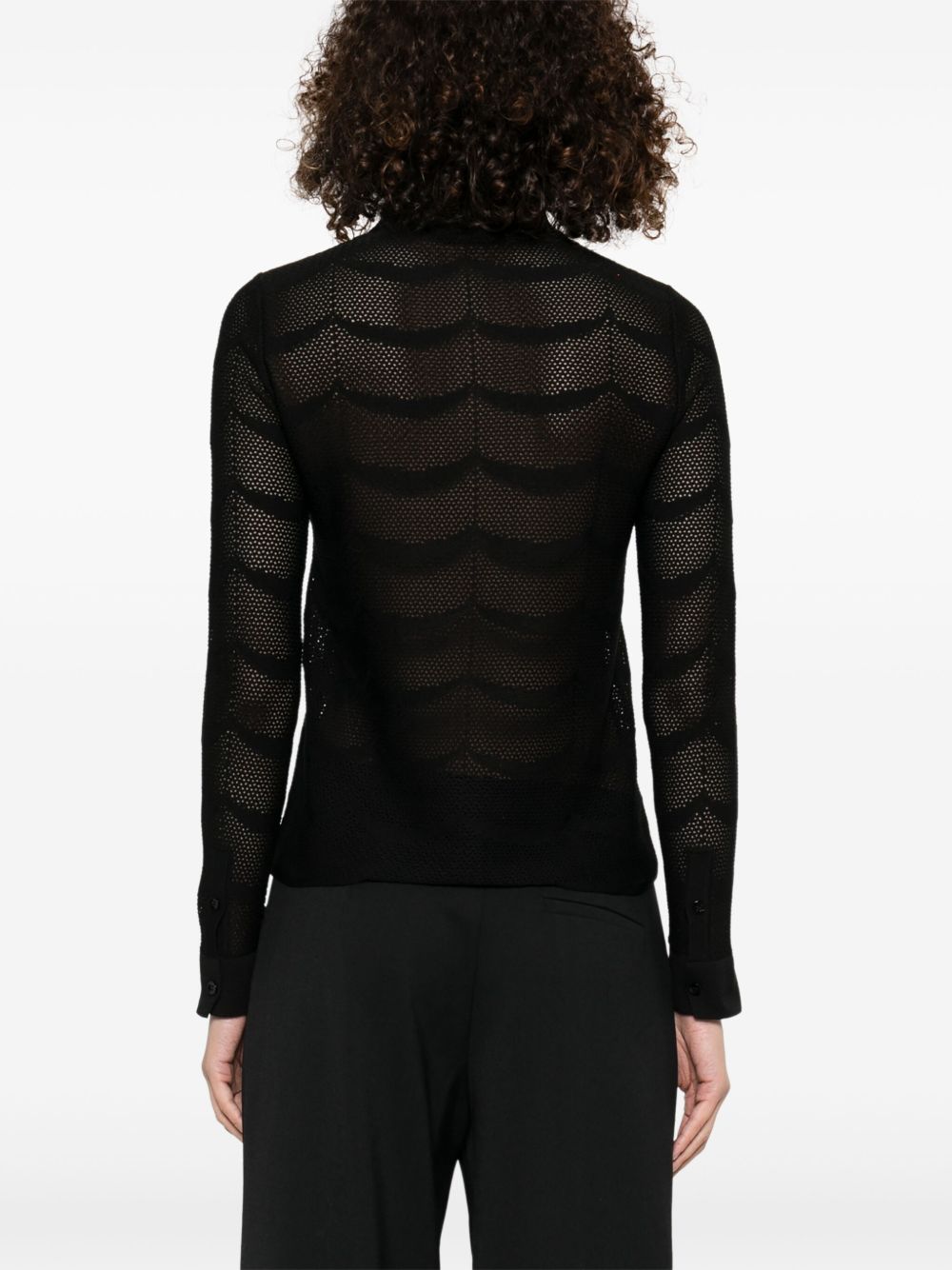 Tom Ford Cotton Silk Semi Sheer Shirt Black